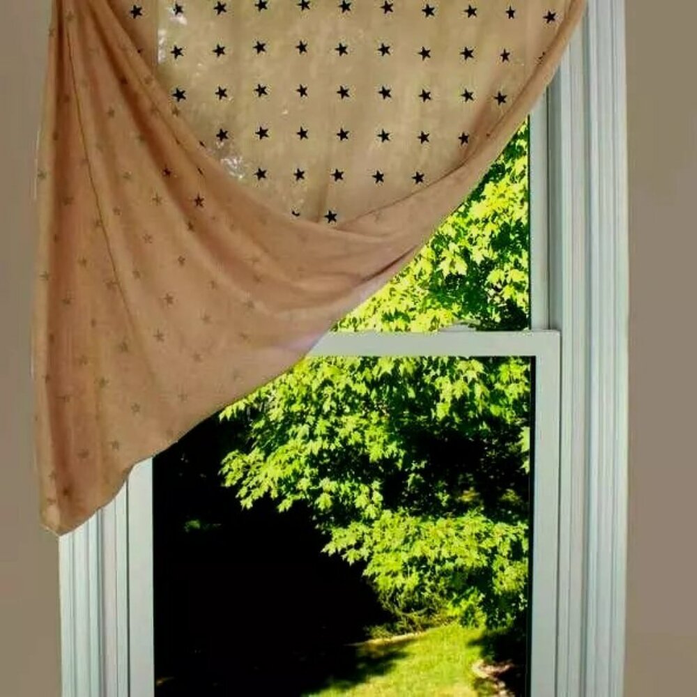 New Country Black stars window panels with Valance